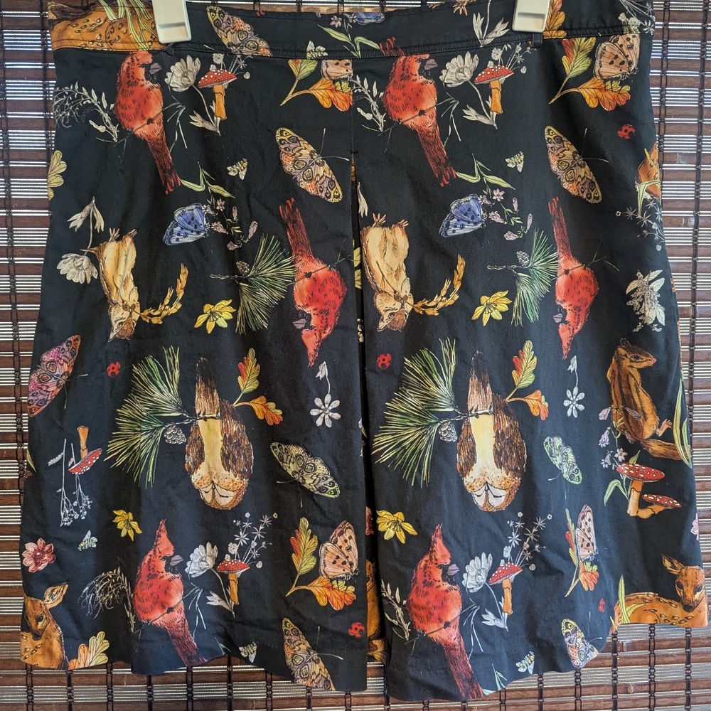 Modcloth Black Floral Cottagecore Midi Skirt